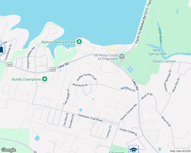 map of restaurants, bars, coffee shops, grocery stores, and more near 2610 Amber Forest Trail in Belton