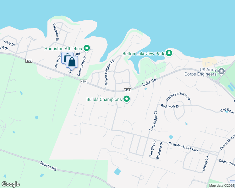 map of restaurants, bars, coffee shops, grocery stores, and more near 3306 Spring Canyon Road in Belton