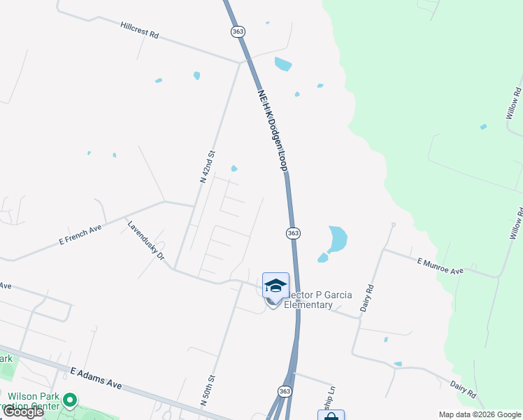 map of restaurants, bars, coffee shops, grocery stores, and more near 401 North 42nd Street in Temple