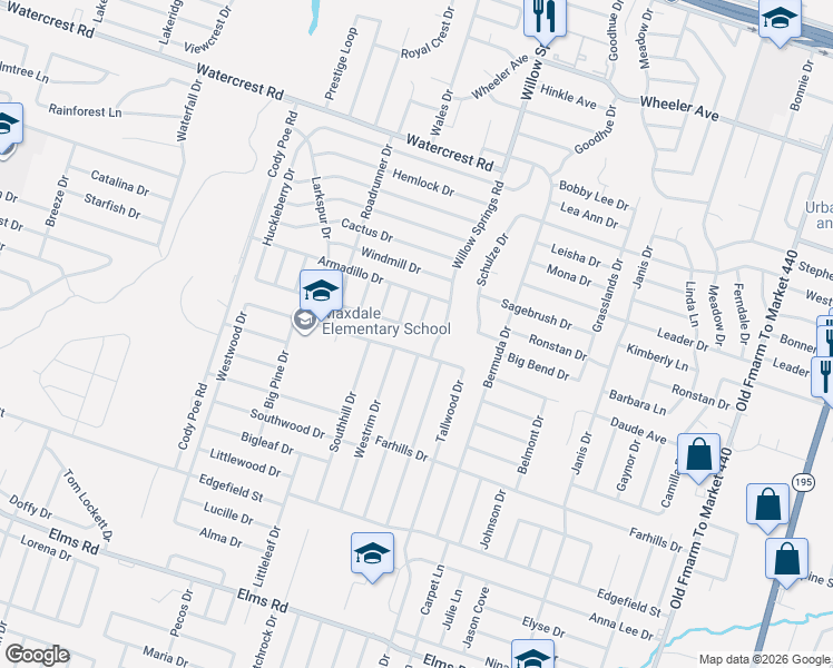 map of restaurants, bars, coffee shops, grocery stores, and more near 2709 Mirage Drive in Killeen