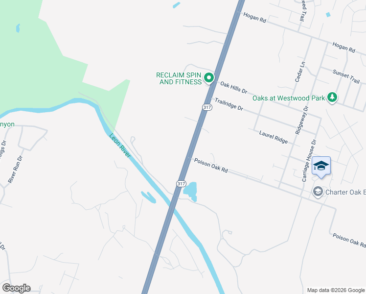 map of restaurants, bars, coffee shops, grocery stores, and more near 4990 Texas 317 in Belton