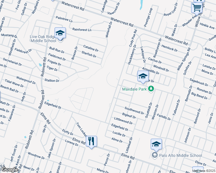 map of restaurants, bars, coffee shops, grocery stores, and more near 3008 Dannen Court in Killeen