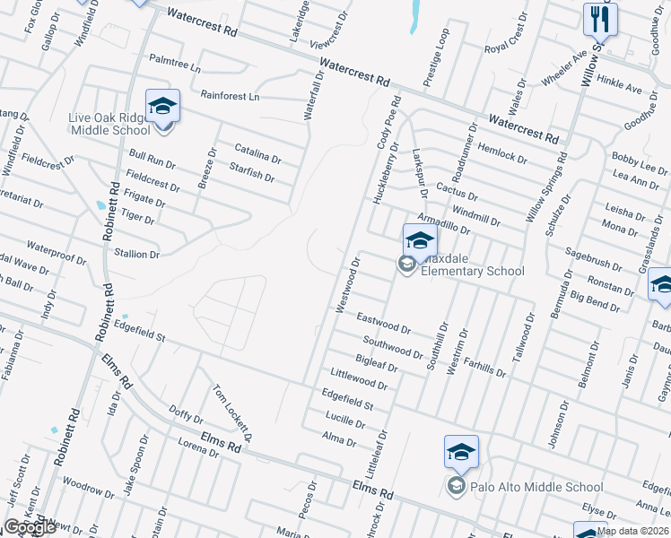 map of restaurants, bars, coffee shops, grocery stores, and more near 3001 Dannen Court in Killeen