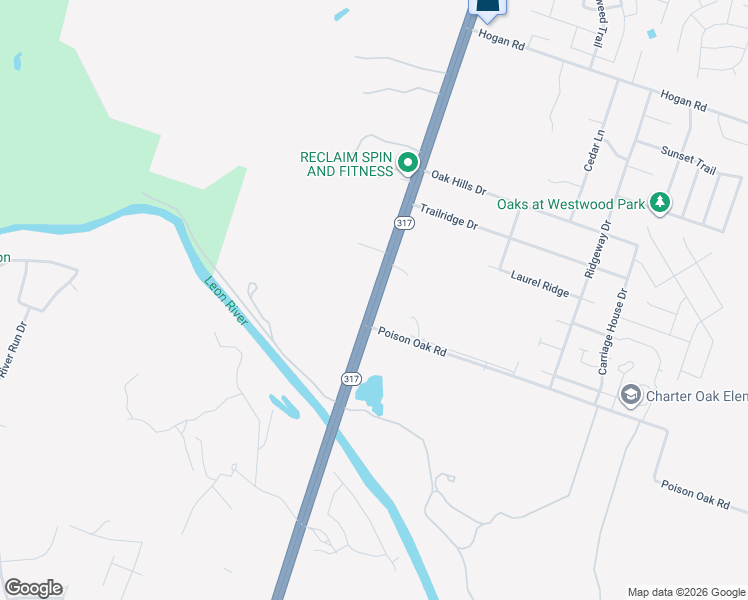 map of restaurants, bars, coffee shops, grocery stores, and more near 4990 Texas 317 in Belton