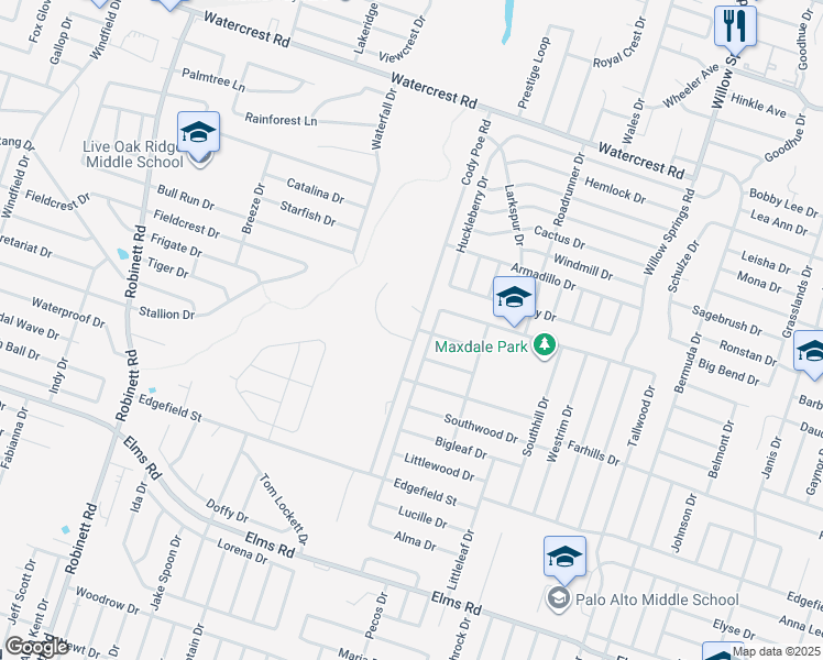 map of restaurants, bars, coffee shops, grocery stores, and more near 3001 Westwood Drive in Killeen