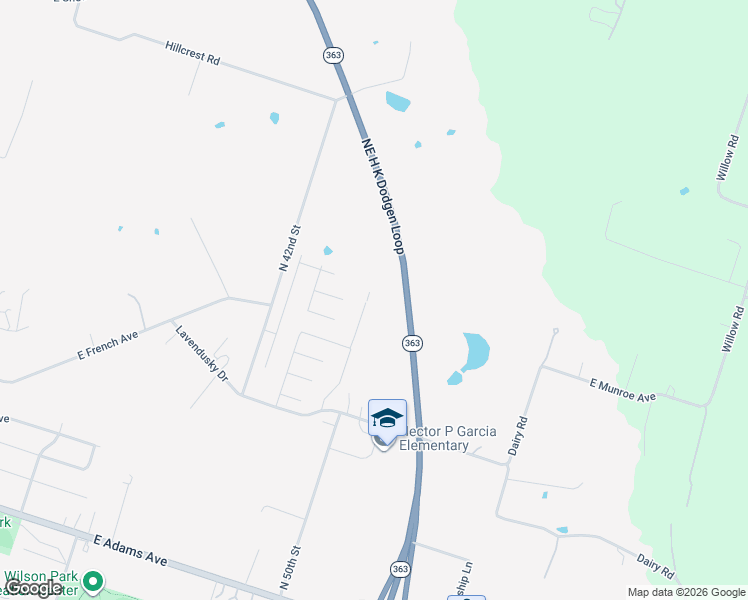 map of restaurants, bars, coffee shops, grocery stores, and more near 401 North 42nd Street in Temple