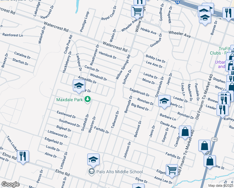 map of restaurants, bars, coffee shops, grocery stores, and more near 1906 Sumac Drive in Killeen