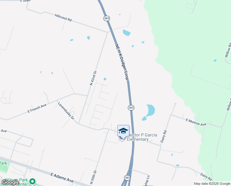 map of restaurants, bars, coffee shops, grocery stores, and more near 401 North 42nd Street in Temple