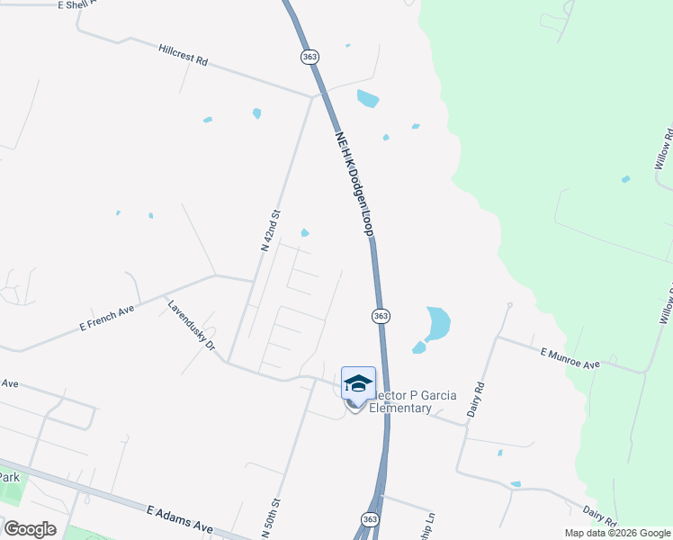 map of restaurants, bars, coffee shops, grocery stores, and more near 401 North 42nd Street in Temple