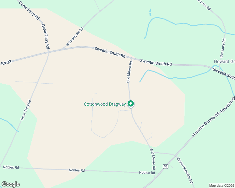 map of restaurants, bars, coffee shops, grocery stores, and more near 374 Bud Moore Road in Ashford