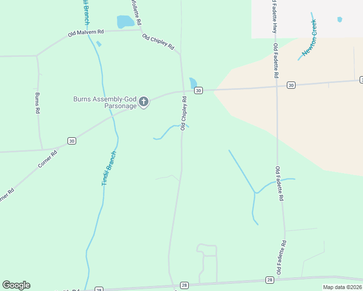 map of restaurants, bars, coffee shops, grocery stores, and more near 2130 County Road 30 in Slocomb