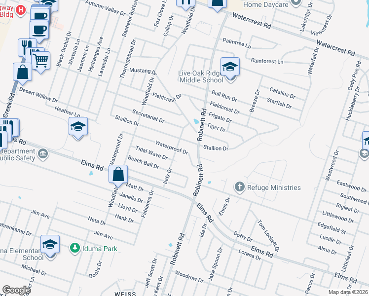 map of restaurants, bars, coffee shops, grocery stores, and more near 4200 Stallion Drive in Killeen