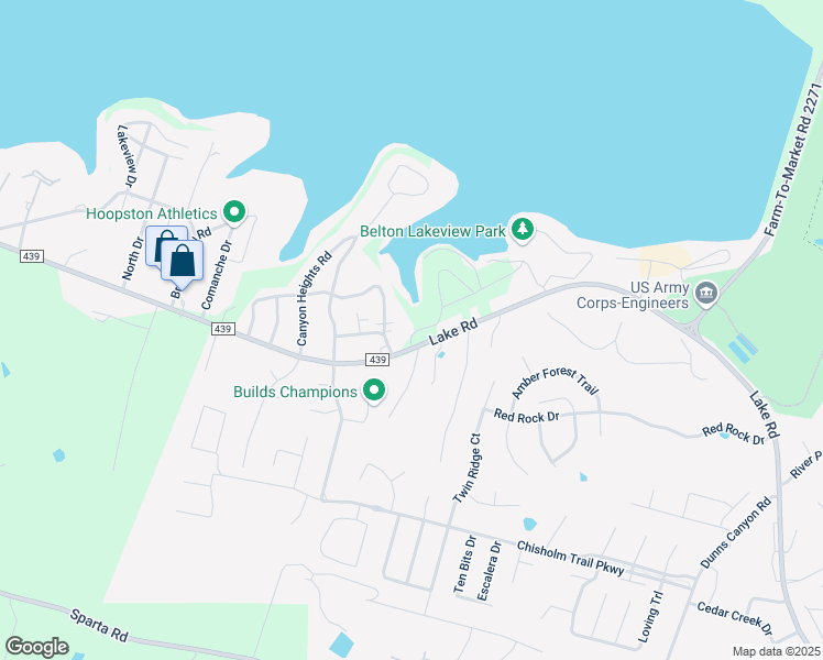 map of restaurants, bars, coffee shops, grocery stores, and more near 3662 Lake Ridge Drive in Belton