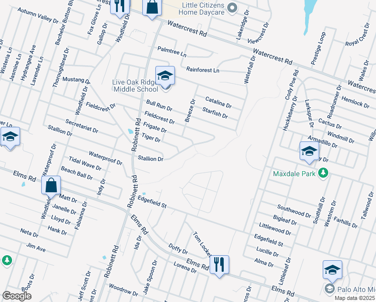 map of restaurants, bars, coffee shops, grocery stores, and more near 3704 Stallion Drive in Killeen