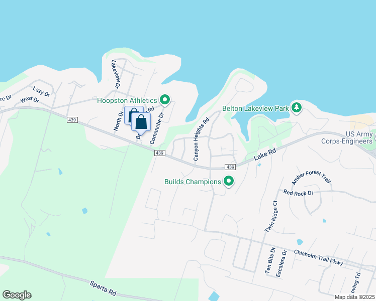 map of restaurants, bars, coffee shops, grocery stores, and more near 3669 Jenny Slipper Drive in Belton