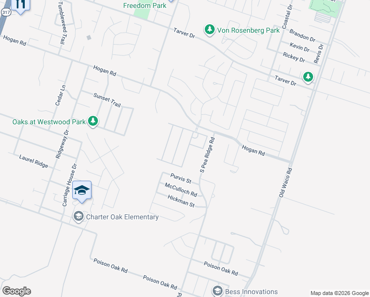 map of restaurants, bars, coffee shops, grocery stores, and more near 1622 Southern Draw Drive in Temple