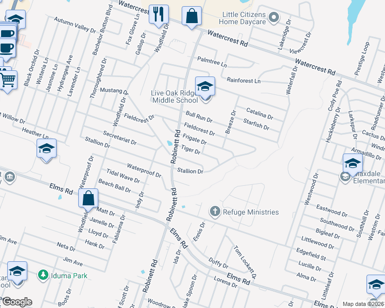 map of restaurants, bars, coffee shops, grocery stores, and more near 4002 Mustang Drive in Killeen