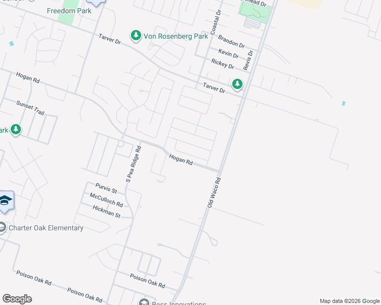 map of restaurants, bars, coffee shops, grocery stores, and more near 1310 Old Waco Road in Temple