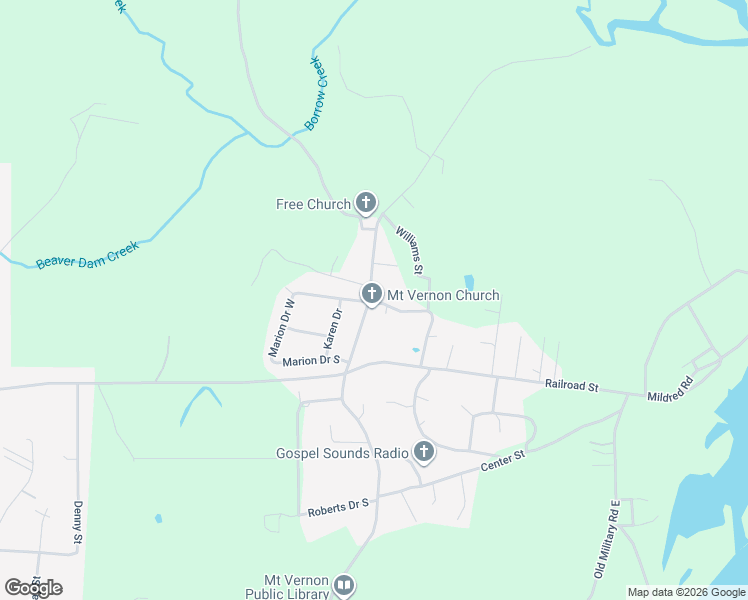 map of restaurants, bars, coffee shops, grocery stores, and more near 19702 Shepard Lake Road East in Mount Vernon
