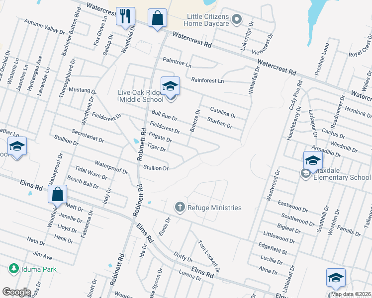 map of restaurants, bars, coffee shops, grocery stores, and more near 3709 Stallion Drive in Killeen