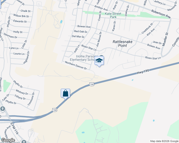 map of restaurants, bars, coffee shops, grocery stores, and more near 923 Northern Dancer Drive in Copperas Cove