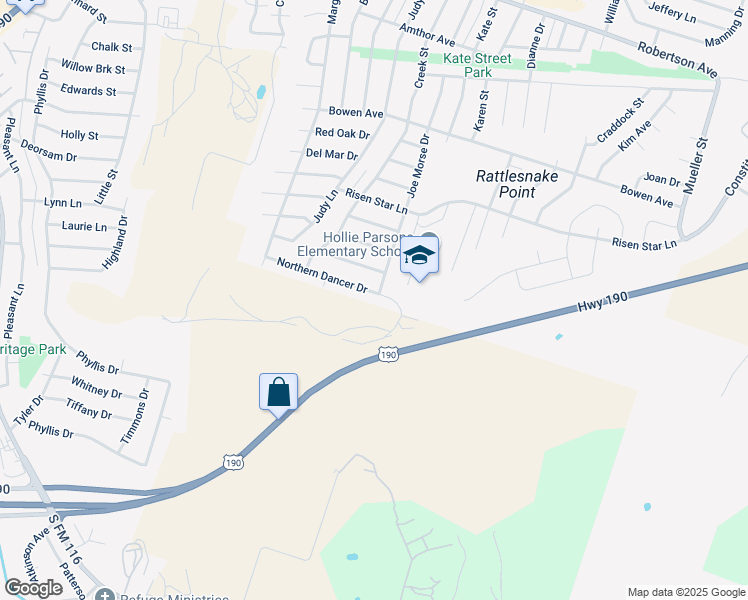 map of restaurants, bars, coffee shops, grocery stores, and more near 923 Northern Dancer Drive in Copperas Cove