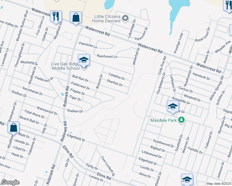 map of restaurants, bars, coffee shops, grocery stores, and more near 3402 Bull Run Drive in Killeen
