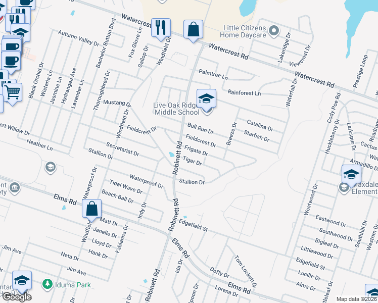map of restaurants, bars, coffee shops, grocery stores, and more near 4002 Frigate Drive in Killeen