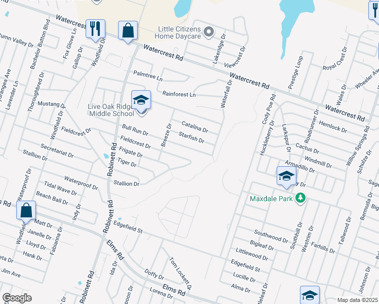 map of restaurants, bars, coffee shops, grocery stores, and more near 3402 Bull Run Drive in Killeen