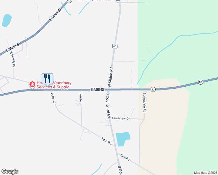 map of restaurants, bars, coffee shops, grocery stores, and more near 202 North Shiloh Road in Hartford