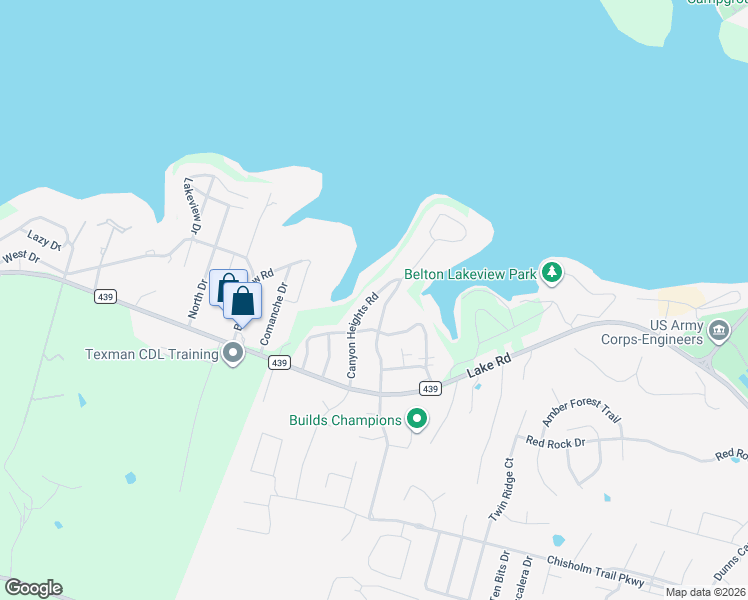 map of restaurants, bars, coffee shops, grocery stores, and more near 3704 Spring Canyon Road in Belton