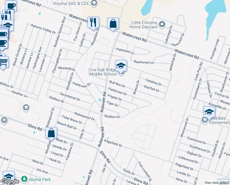 map of restaurants, bars, coffee shops, grocery stores, and more near 4002 Frigate Drive in Killeen