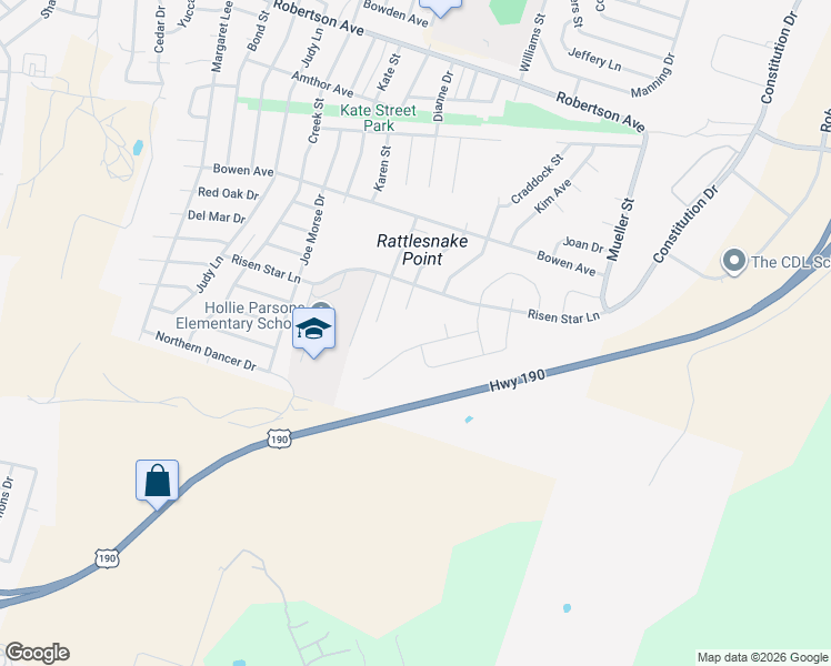 map of restaurants, bars, coffee shops, grocery stores, and more near 1207 Jonathan Lane in Copperas Cove