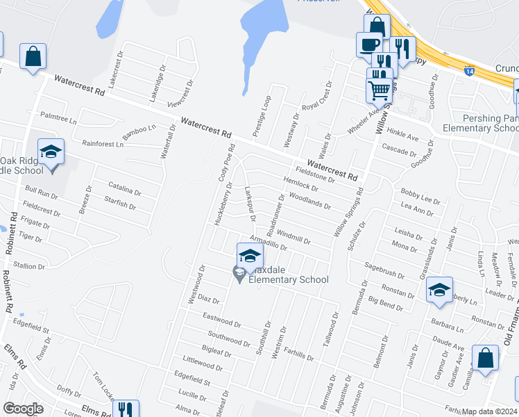 map of restaurants, bars, coffee shops, grocery stores, and more near 2709 Cactus Drive in Killeen