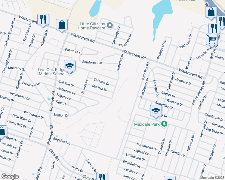 map of restaurants, bars, coffee shops, grocery stores, and more near 3304 Catalina Drive in Killeen
