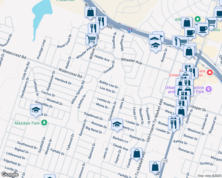 map of restaurants, bars, coffee shops, grocery stores, and more near 1706 Bobby Lee Drive in Killeen