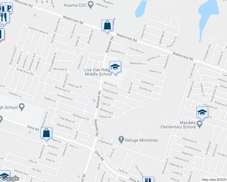 map of restaurants, bars, coffee shops, grocery stores, and more near 3806 Bull Run Drive in Killeen