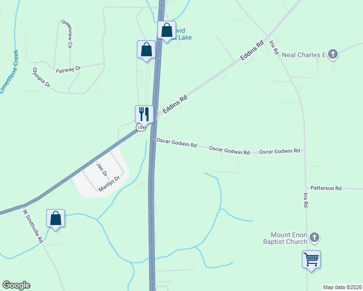 map of restaurants, bars, coffee shops, grocery stores, and more near 183 Oscar Godwin Road in Dothan