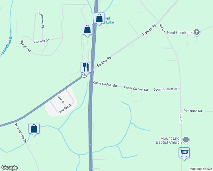 map of restaurants, bars, coffee shops, grocery stores, and more near 183 Oscar Godwin Road in Dothan