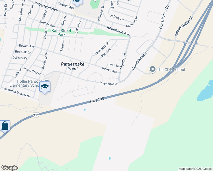 map of restaurants, bars, coffee shops, grocery stores, and more near 1709 Risen Star Lane in Copperas Cove