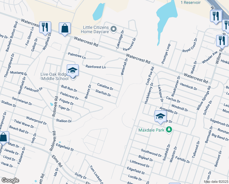 map of restaurants, bars, coffee shops, grocery stores, and more near 3304 Catalina Drive in Killeen