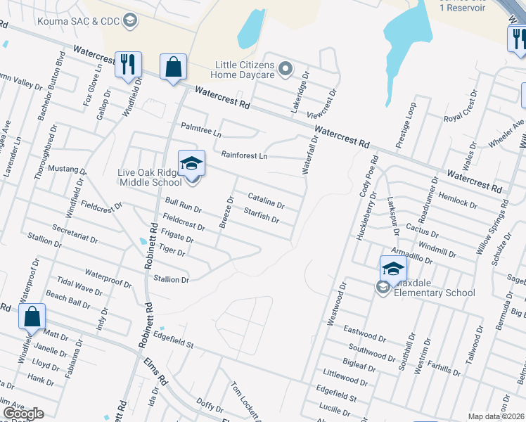 map of restaurants, bars, coffee shops, grocery stores, and more near 3409 Starfish Drive in Killeen