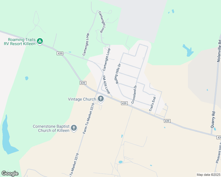 map of restaurants, bars, coffee shops, grocery stores, and more near 179 FM 439 Loop in Killeen