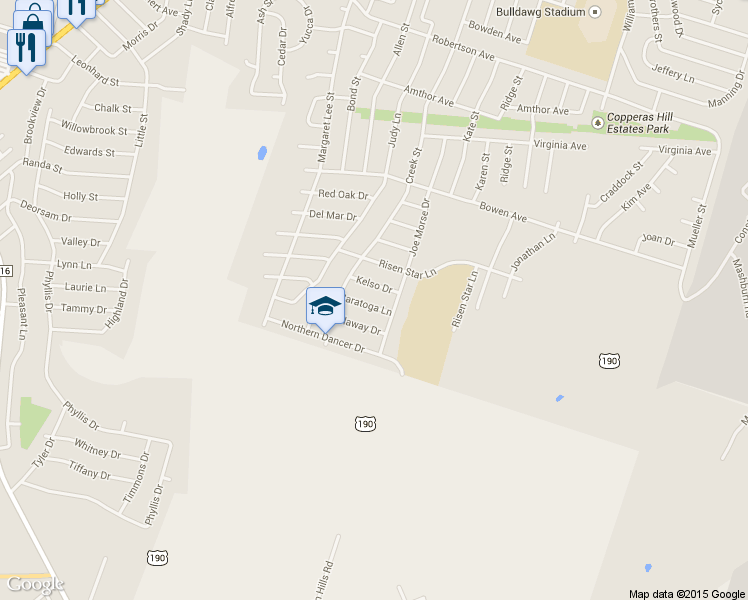 map of restaurants, bars, coffee shops, grocery stores, and more near 911 Saratoga Ln in Copperas Cove