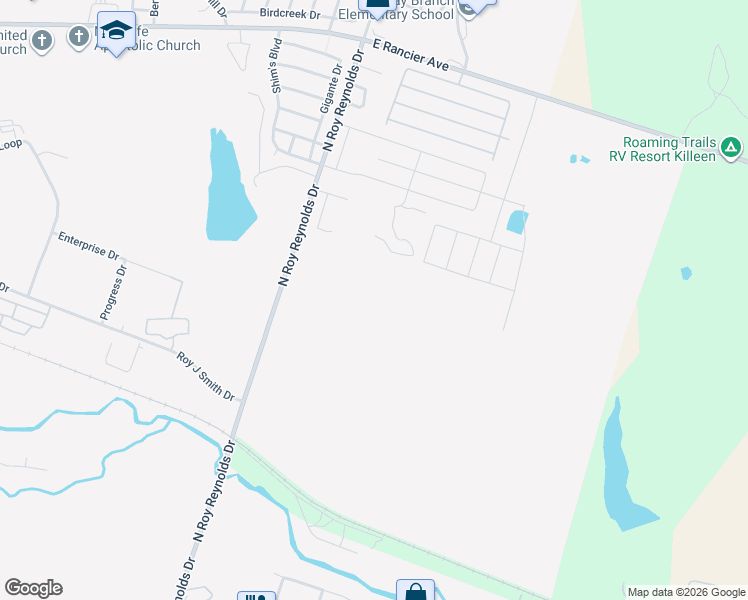 map of restaurants, bars, coffee shops, grocery stores, and more near 801 North Roy Reynolds Drive in Killeen