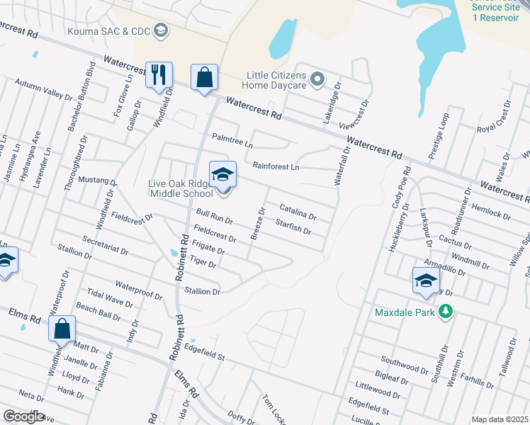 map of restaurants, bars, coffee shops, grocery stores, and more near 3600 Starfish Drive in Killeen