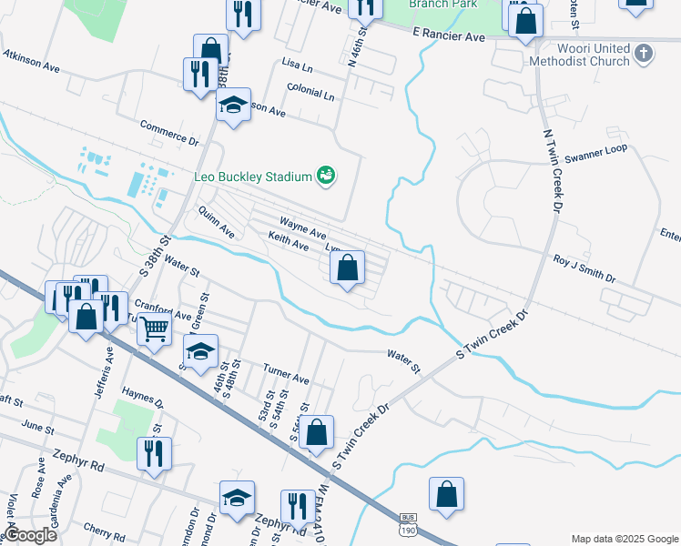 map of restaurants, bars, coffee shops, grocery stores, and more near 3352 Keith Avenue in Killeen