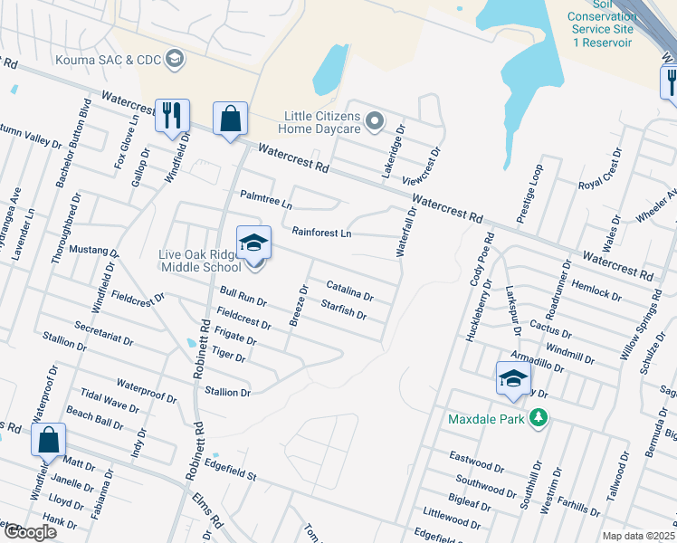 map of restaurants, bars, coffee shops, grocery stores, and more near 3506 Thunder Creek Drive in Killeen