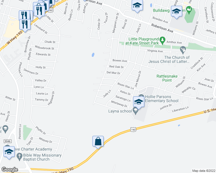 map of restaurants, bars, coffee shops, grocery stores, and more near 508 John Henry Drive in Copperas Cove