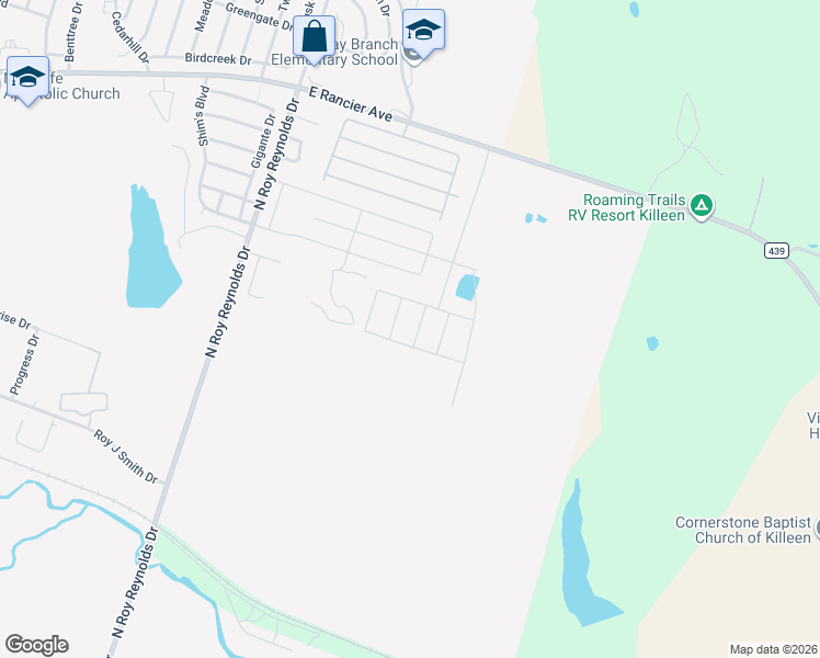 map of restaurants, bars, coffee shops, grocery stores, and more near 276 Snapdragon Lane in Killeen